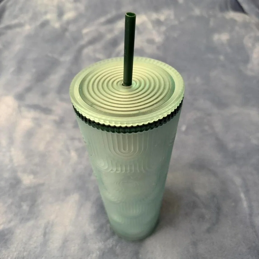 Starbucks mint green tumbler with straw new